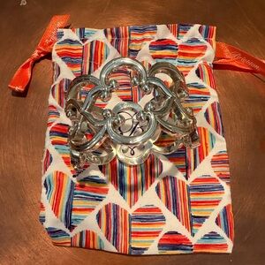 Brighton Silver-Tone Openwork Bracelet with Center Medallion